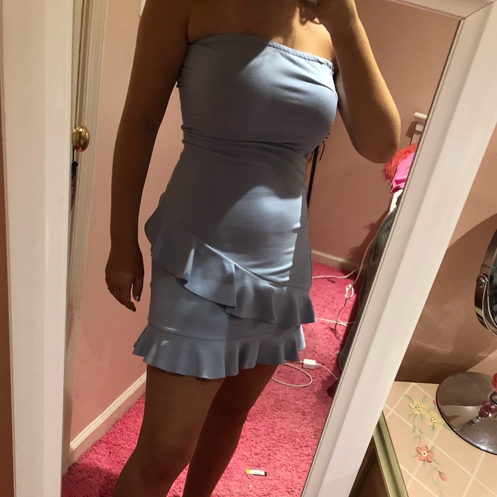 Light Blue Ruffle Dress